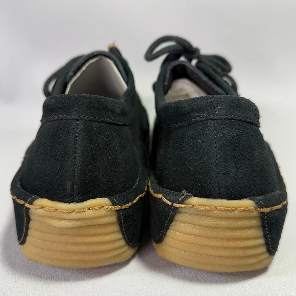 Soda Vintage Y2K Black Suede Platform Lace-Up Shoes